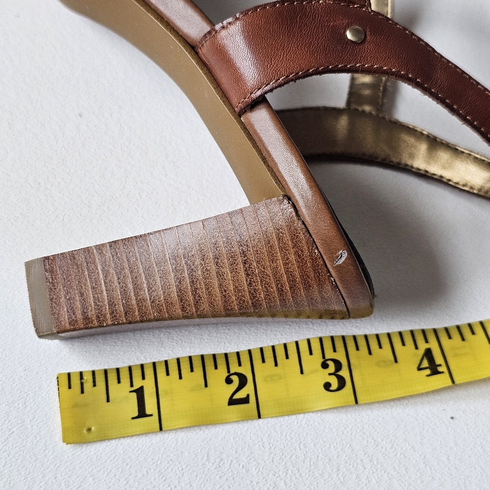 Nickels Soft Brown Leather Strappy Heeled Sandals Ankle Strap Size 7.5M - Picture 11 of 11
